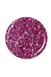 Shimmery magenta button nail polish sample color swatch in a white background